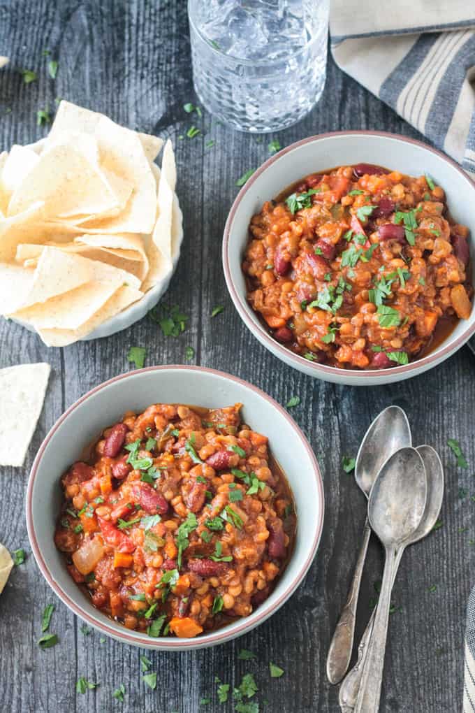 Pumpkin Lentil Chili (Gluten Free, Vegan) ~ Veggie Inspired