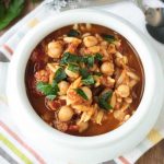 Slow Cooker Red Lentil Stew w/ Chickpeas & Orzo