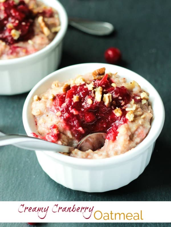 Creamy Cranberry Oatmeal Veggie Inspired