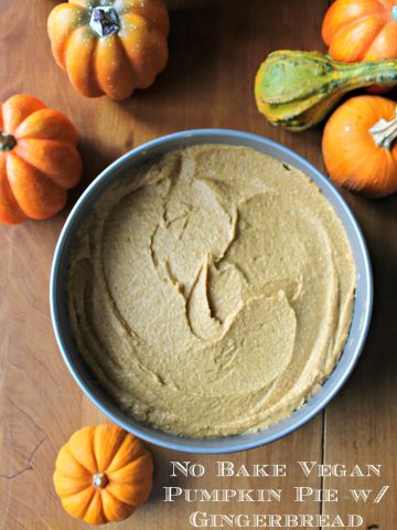 No Bake Pumpkin Pie w/ Gingerbread Hazelnut Crust