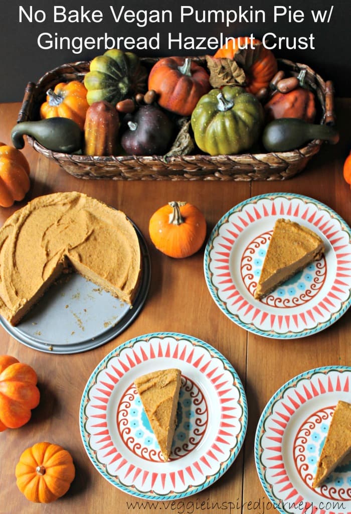 No Bake Pumpkin Pie w/ Gingerbread Hazelnut Crust