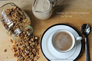 cup of coffee next to a jar of granola