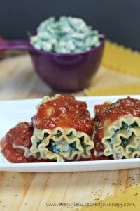 two lasagna rollups on a plate