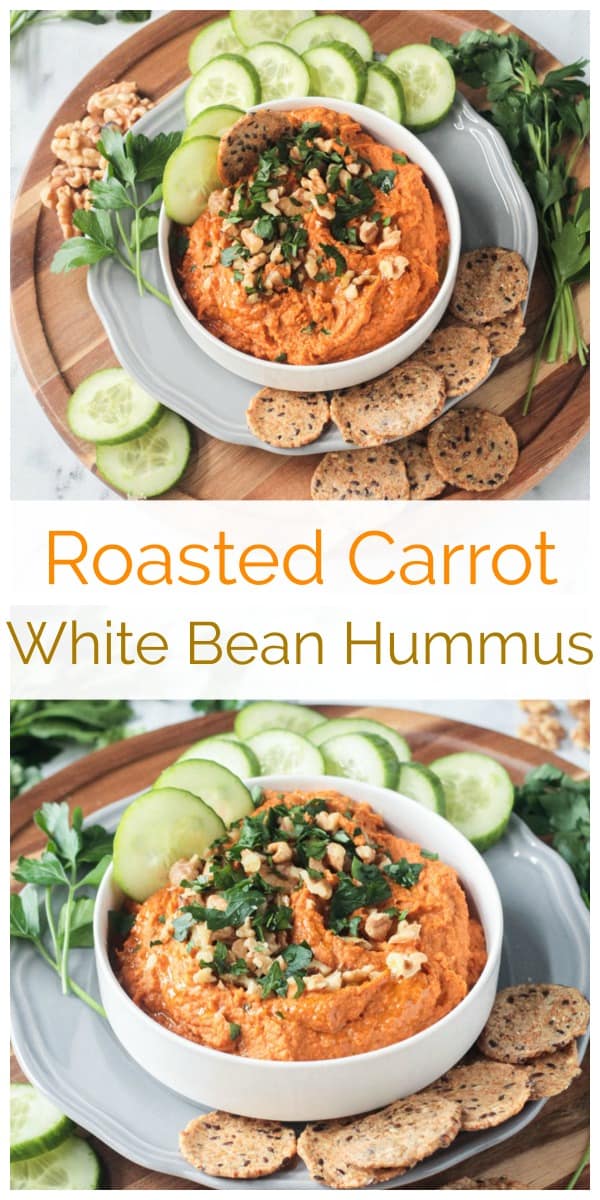 Roasted Carrot Navy Bean Hummus Veggie Inspired