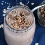 oatmeal smoothie topped with granola