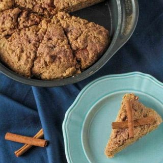 one cinnamon scone on a plate