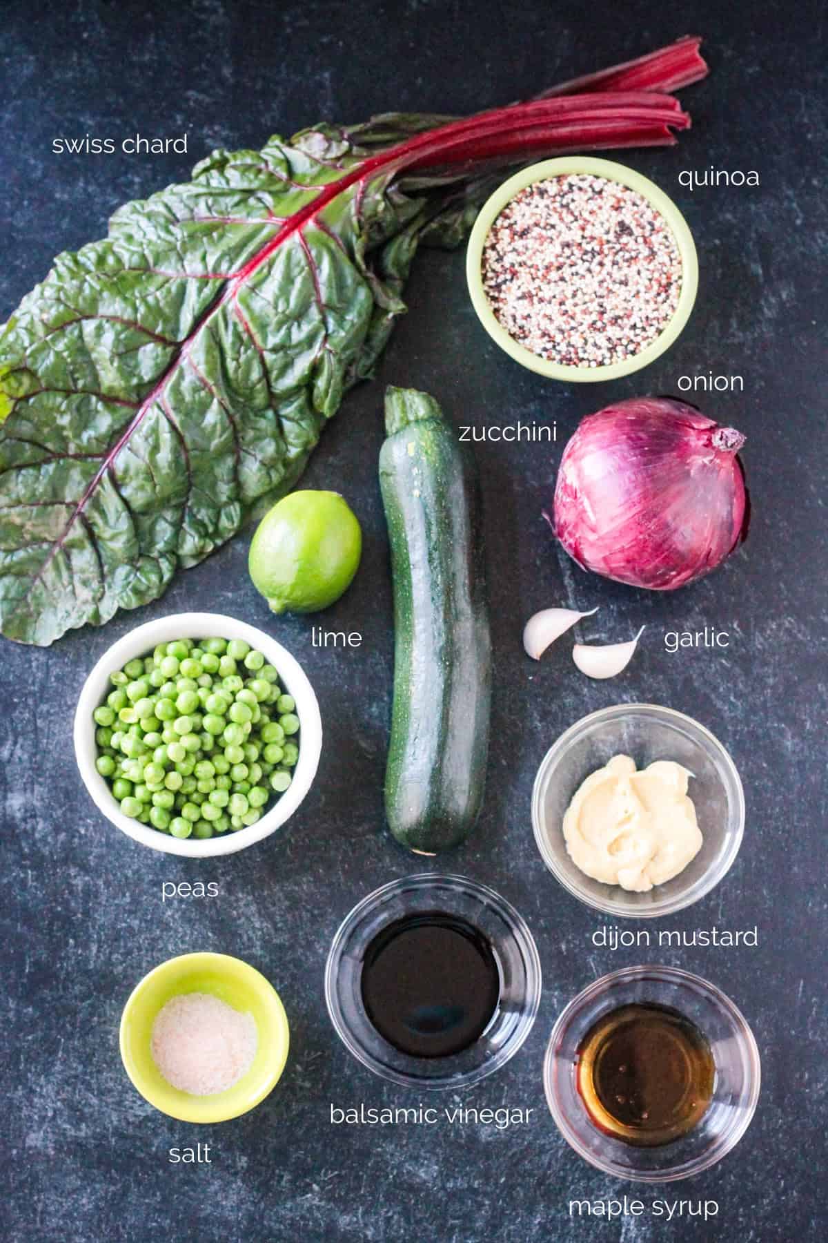 Recipe ingredients arrayed in individual bowls.