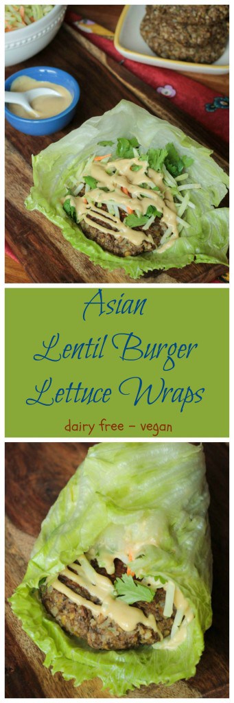 Asian Lentil Burger Lettuce Wraps - vegan with oil-free and gluten-free options!