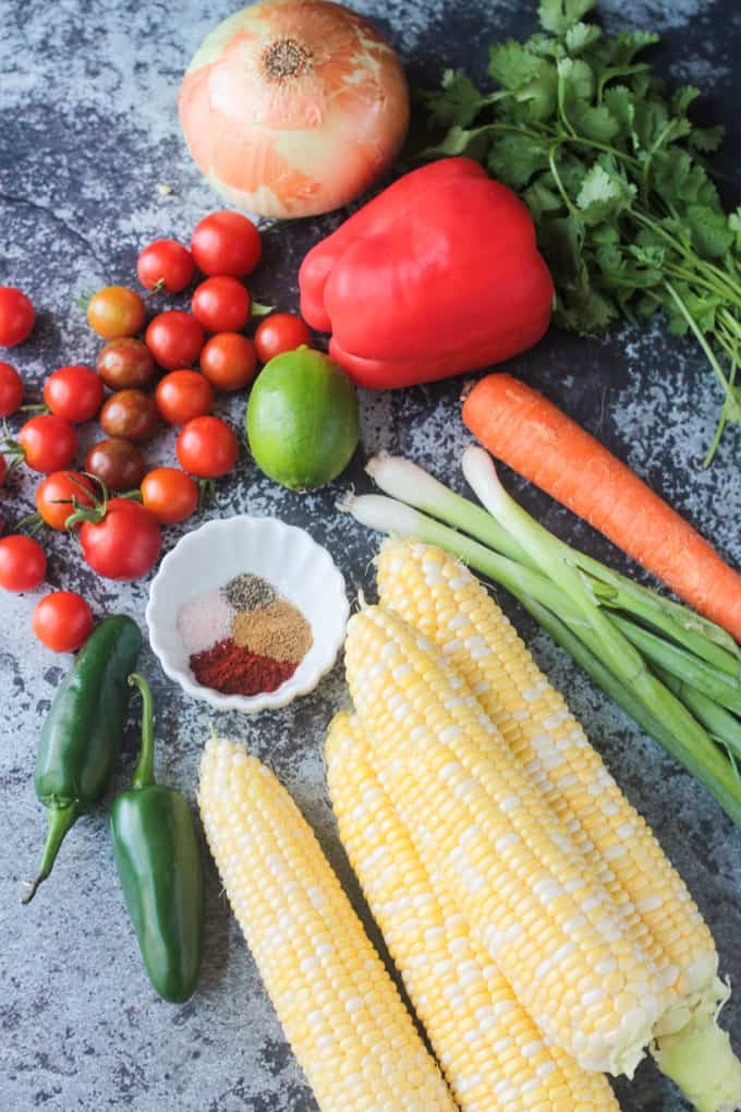 Ingredients to make Summer Corn Chowder