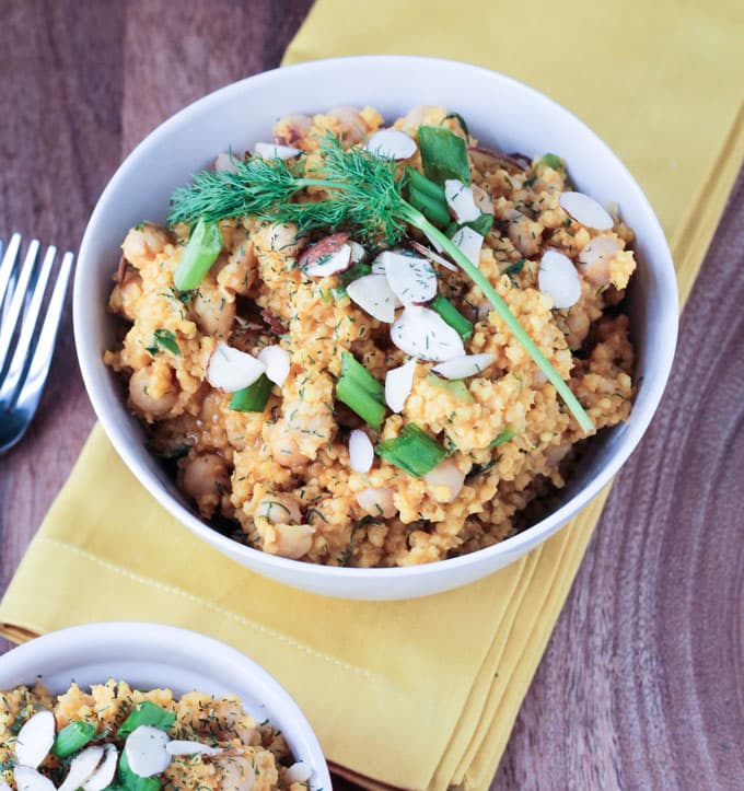 Creamy Lemon Millet w/ Chickpeas and Dill