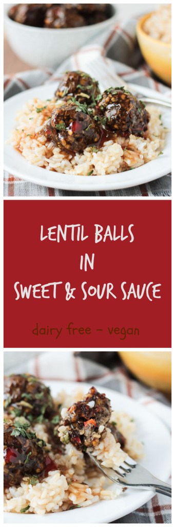 Make Ahead Vegan Lentil Balls in Sweet & Sour Sauce