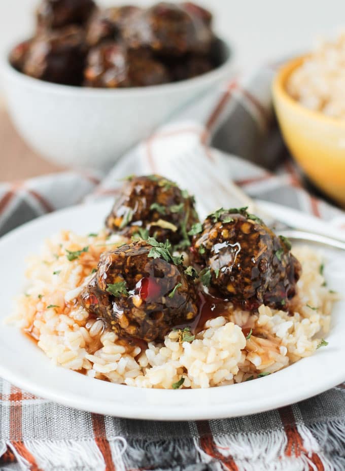 Make Ahead Vegan Lentil Balls in Sweet and Sour Sauce