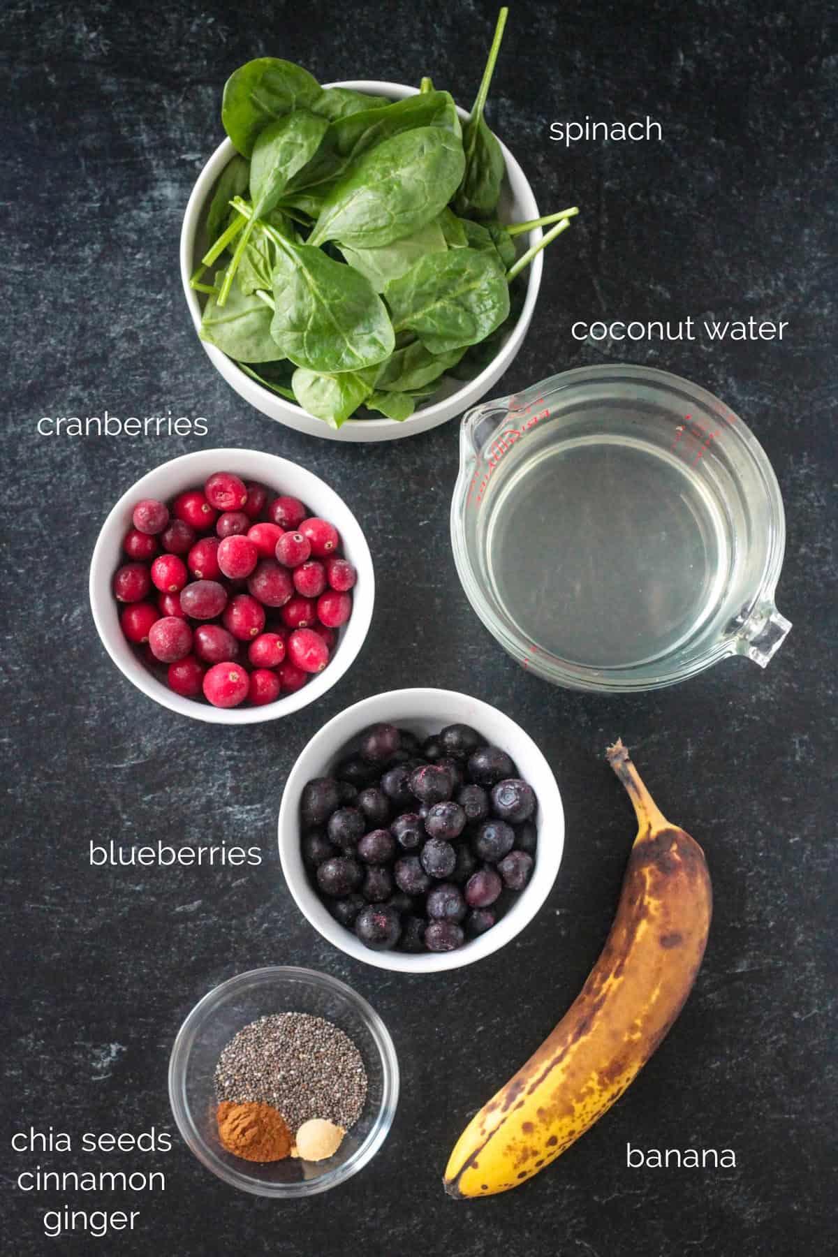 Recipe ingredients arrayed in individual bowls.