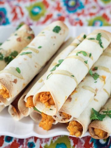Baked Chickpea and Artichoke Vegan Taquitos
