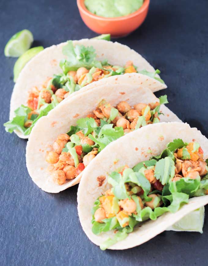 15 Minute Bell Pepper & Chickpea Tacos