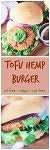 Tofu Hemp Burger - a delicious veggie burger that holds together perfectly with No Beans! It's also gluten free, nut free, egg free, dairy free, and vegan. Pair with this delicious Herbed White Bean Spread of the toppings of your choice.