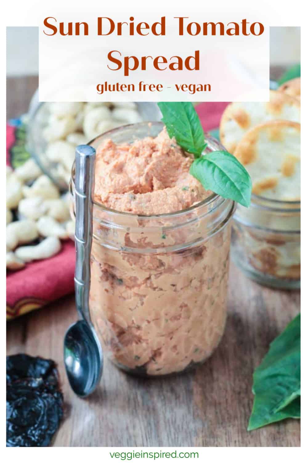 Sun Dried Tomato Spread (Dairy Free!) Veggie Inspired