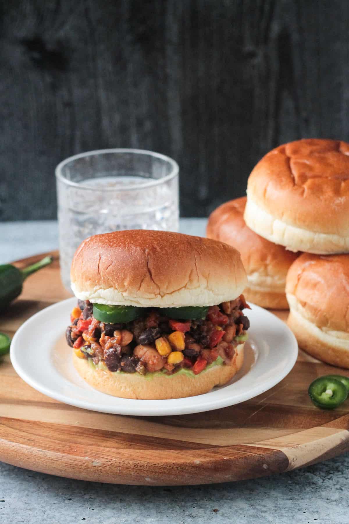 Healthy Sloppy Joes - finished dish on a white plate