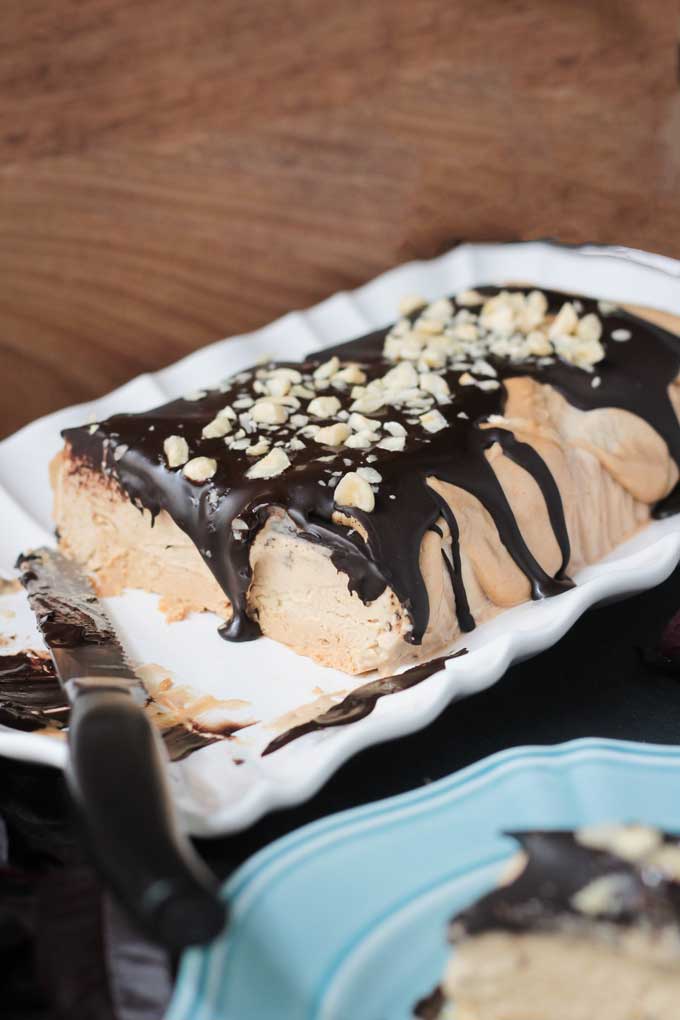 Caramel Peanut Vegan Ice Cream Cake