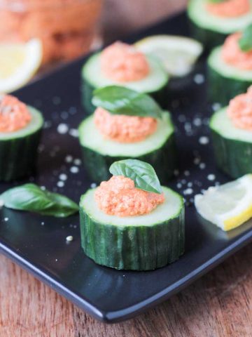 Cucumber Bites w/ Sun Dried Tomato Spread