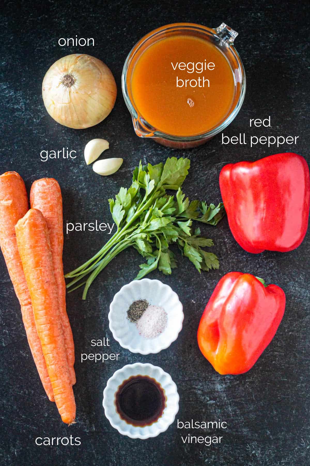 Recipe ingredients arrayed in individual bowls.