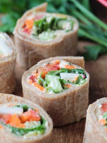 Tortilla Rollups w/ Dairy Free Veggie Cream Cheese