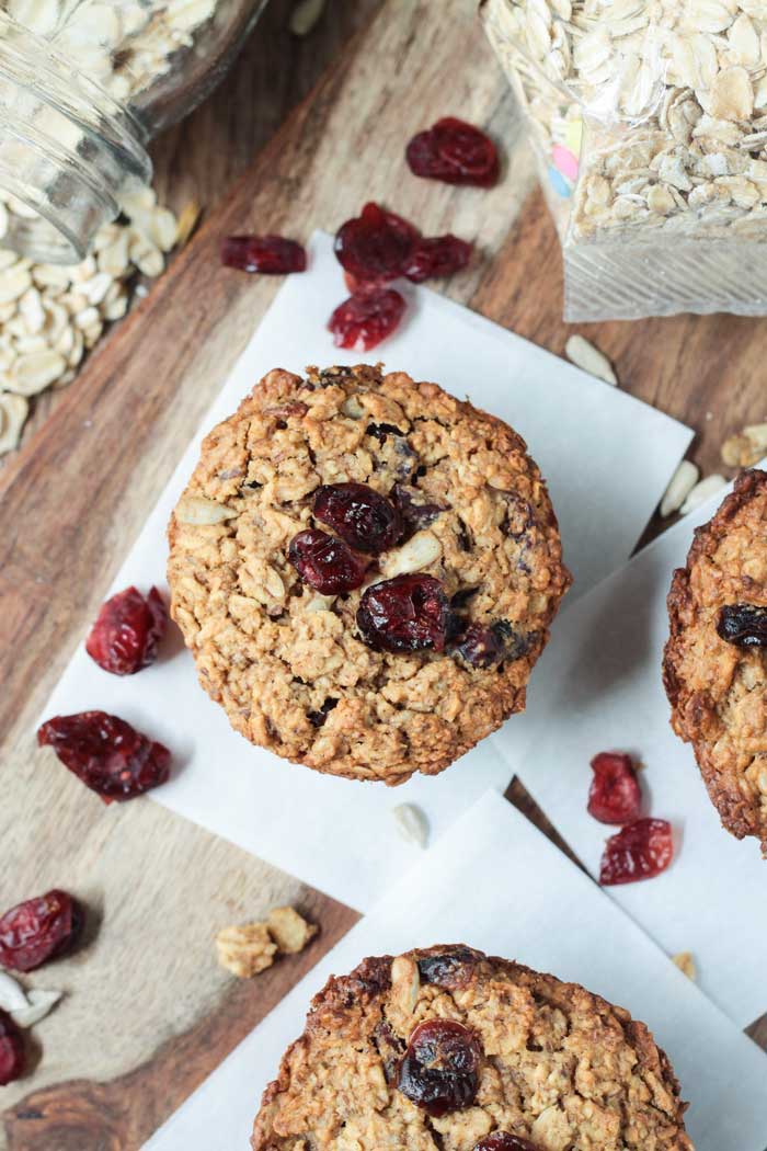 Baked Oatmeal Muffins with Cranberries | by Veggie Inspired