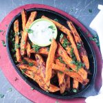 Falafel Spiced Oven Baked Sweet Potato Fries