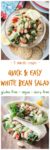 Quick & Easy White Bean Salad - ready in just 5 minutes. Vegan, dairy free, gluten free, salad, sandwich, lunch, snack, appetizer, recipe, fast