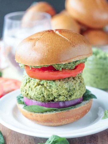 Spinach Artichoke White Bean Burgers