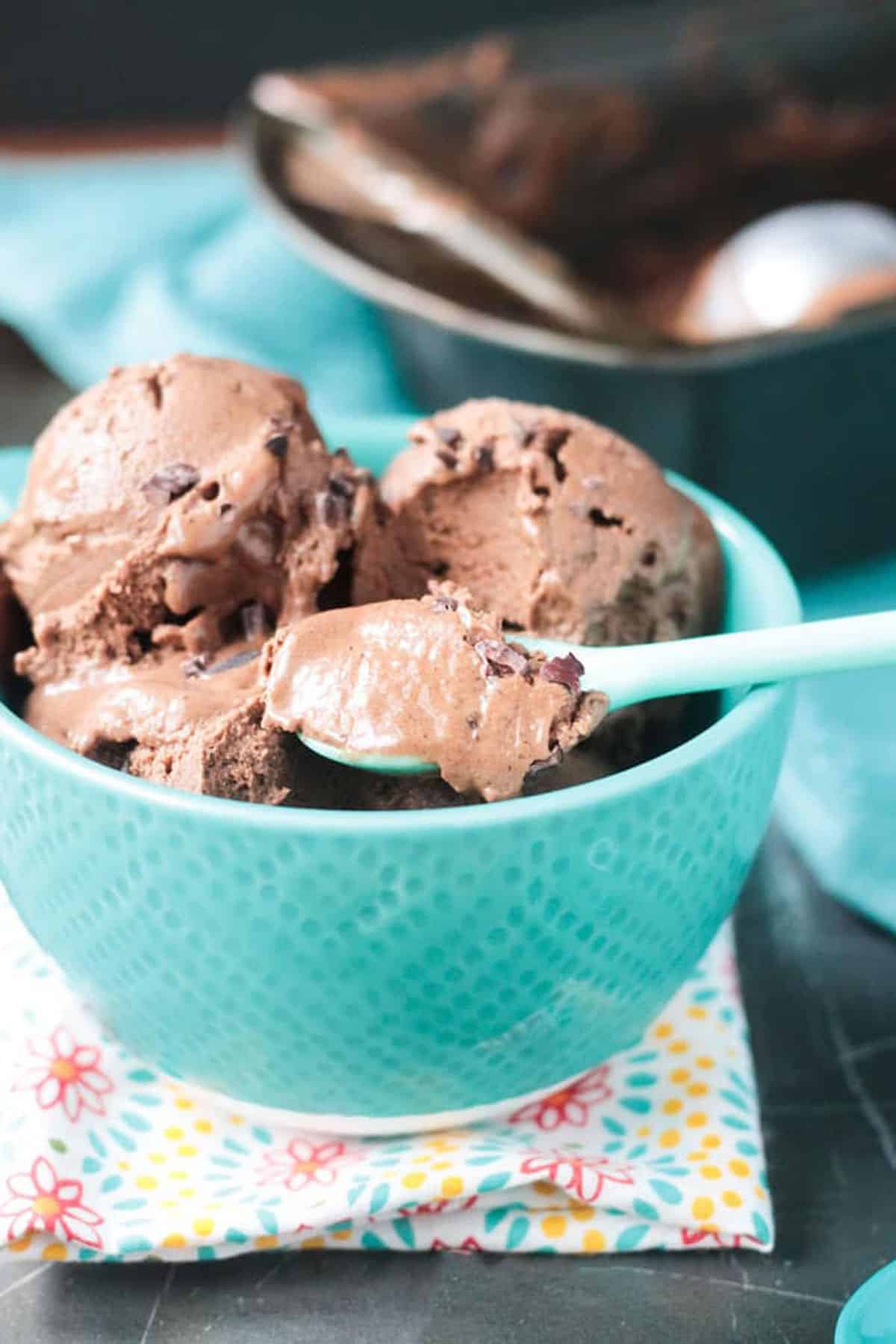 bite of ice cream on a spoon