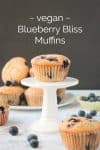 Vegan Blueberry Bliss Muffins from the cookbook, Fuss-Free Vegan. They're soft, light, fluffy, and crazy delicious! Grab one for breakfast, snack, or even dessert now! #vegan #muffins #breakfast #blueberries #itdoesnttastelikechicken #fussfreevegan