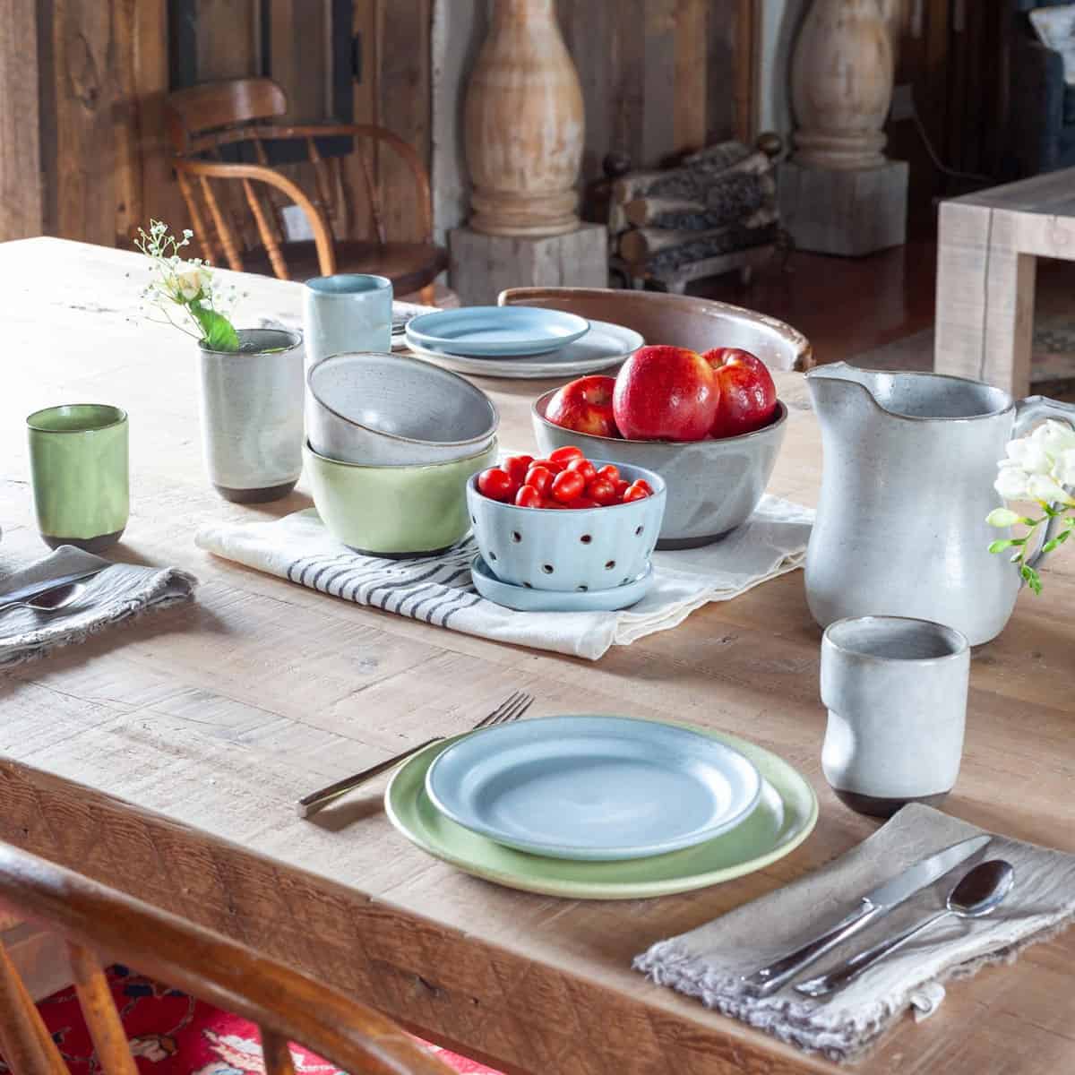 Off Your Rocker Pottery Funky Farmhouse Tablescape.