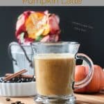 Harvest Oat Pumpkin Latte - a creamy, dairy free coffee drink perfect for sipping this fall. Made with real pumpkin and no refined sugar, this delicious beverage is a indulgent treat you can feel good about. Tastes like your favorite pumpkin spice latte! #vegan #dairyfree #latte #pumpkin #pumpkinspice #coffee #drink #beverage #oatmilk
