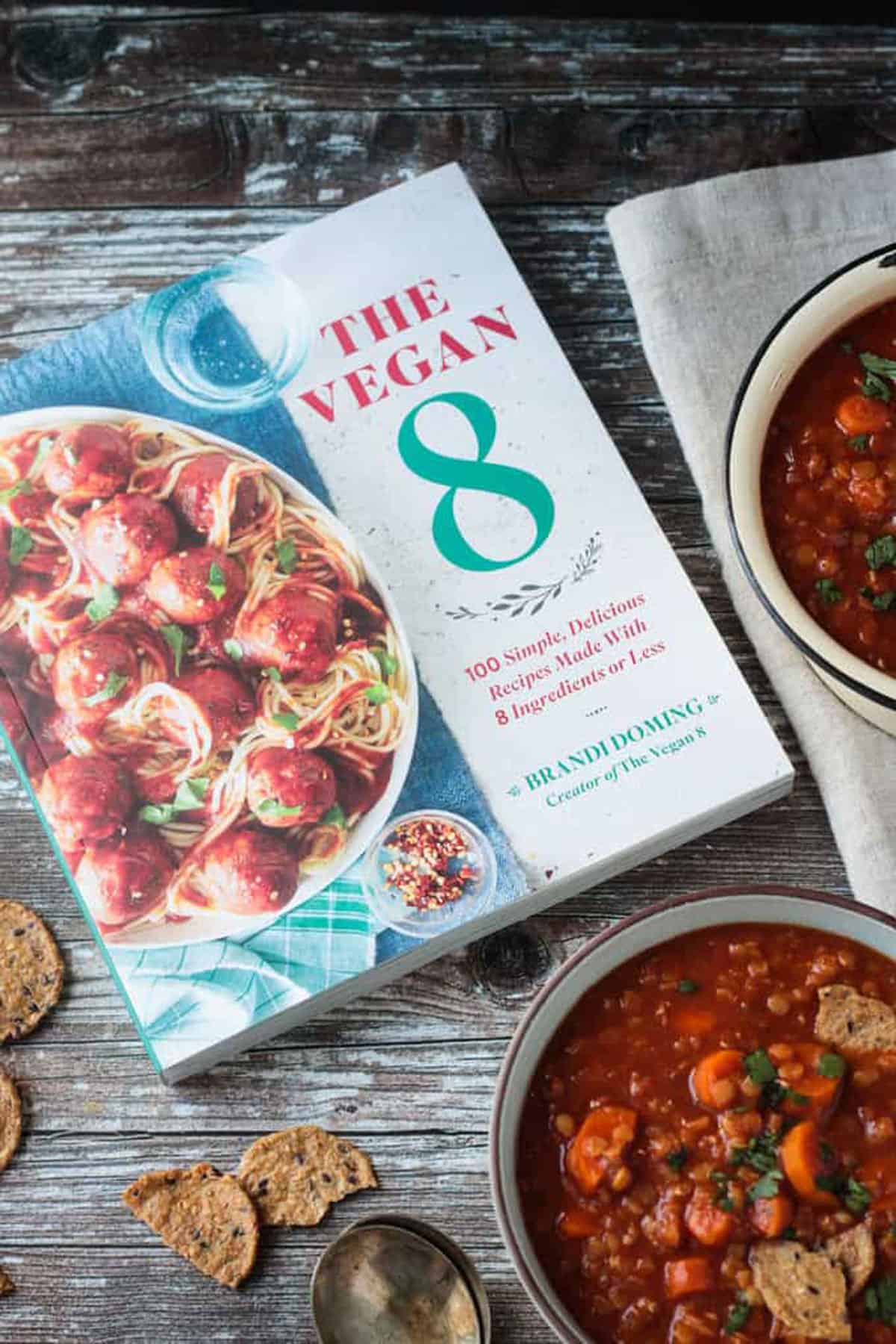 The Vegan 8 cookbook cover.