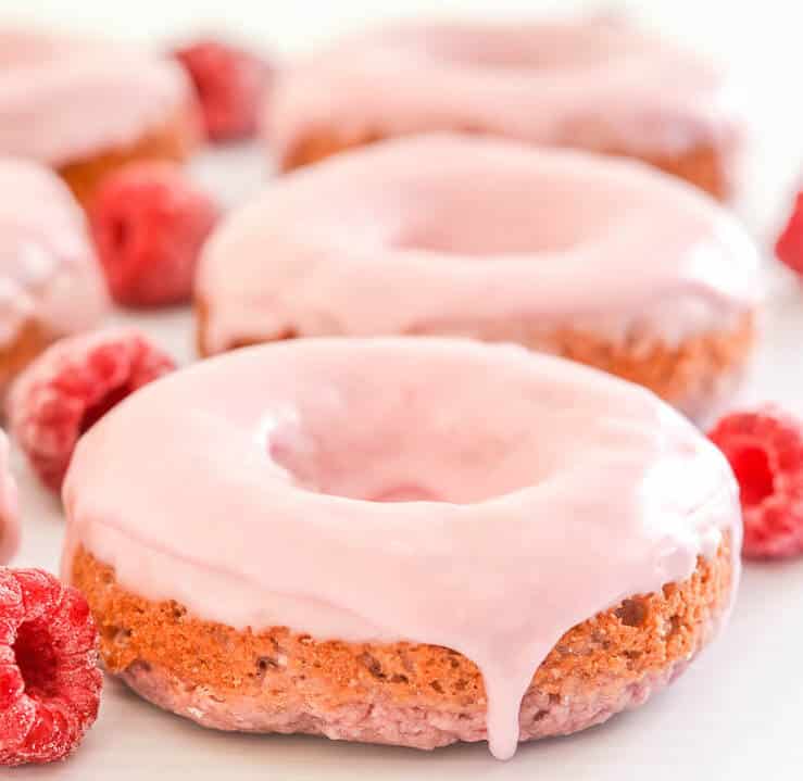 pink frosted raspberry donut