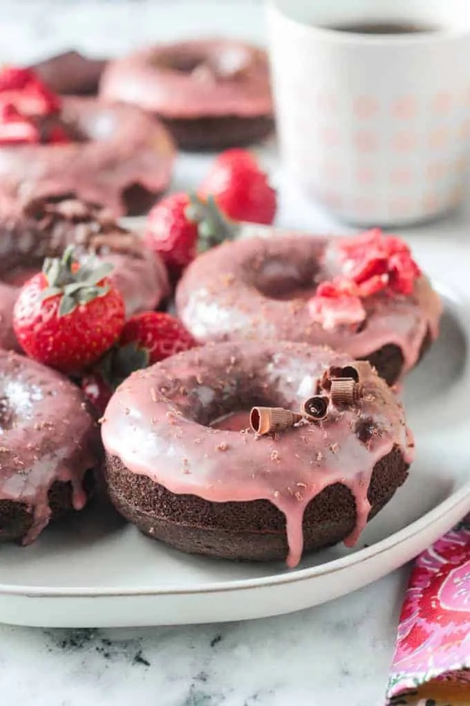 Chocolate Vegan Donut Recipe With Strawberry Glaze