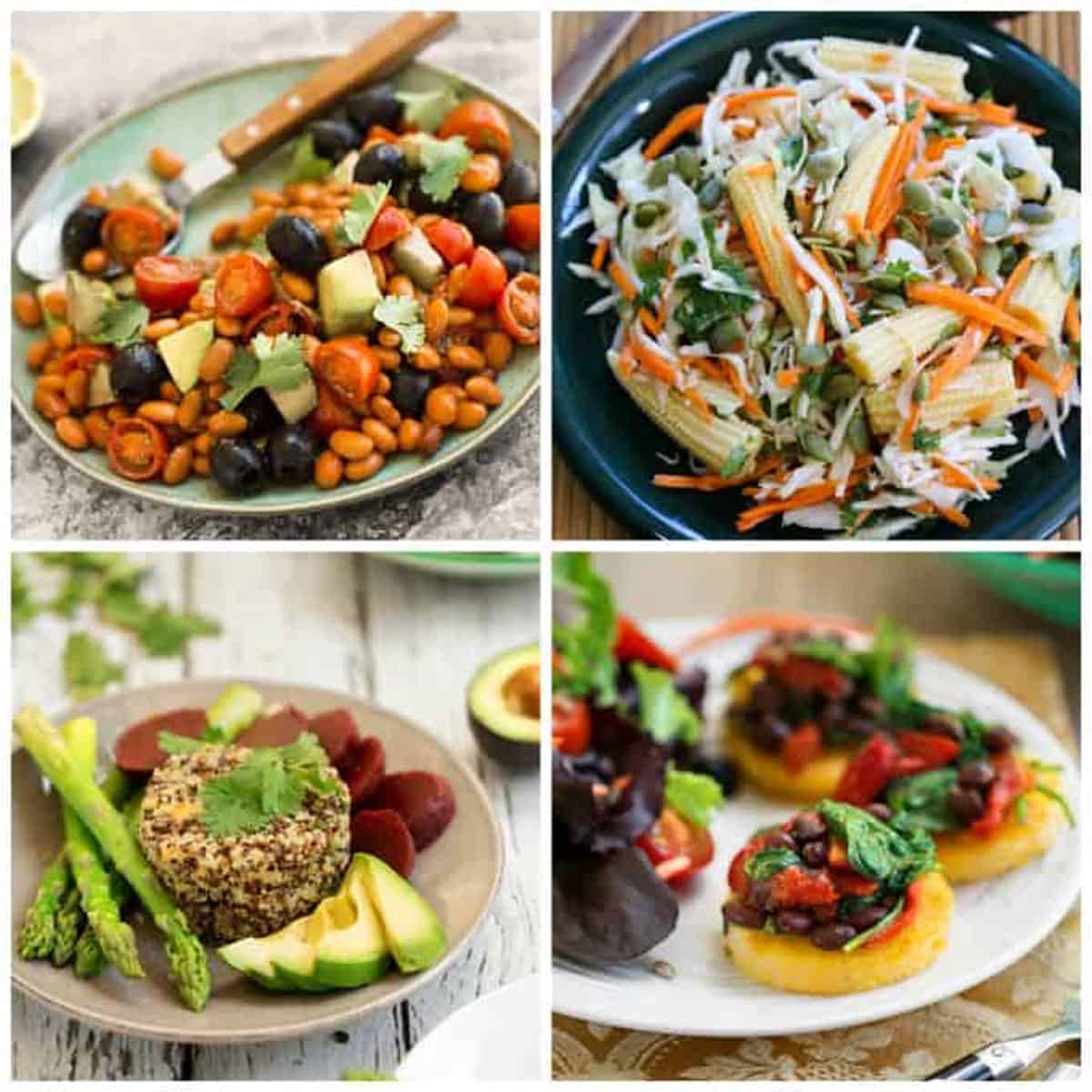 4 photo collage of a variety of recipes from the cookbook.