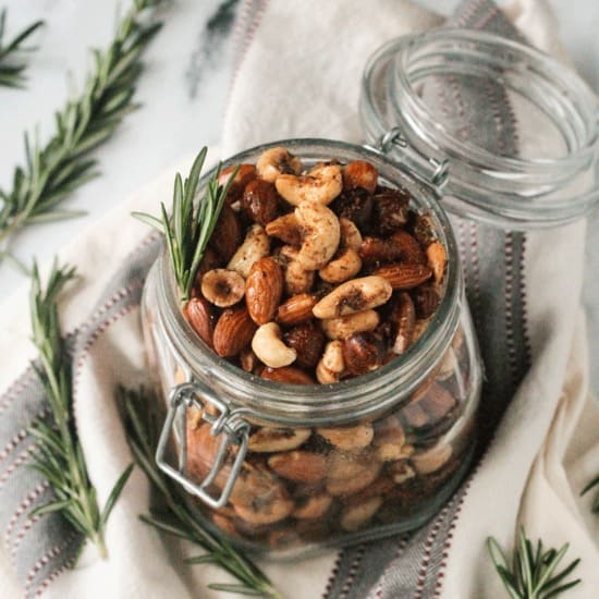 Spiced Rosemary Roasted Nuts