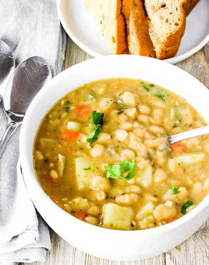 white beans soup in a bowl