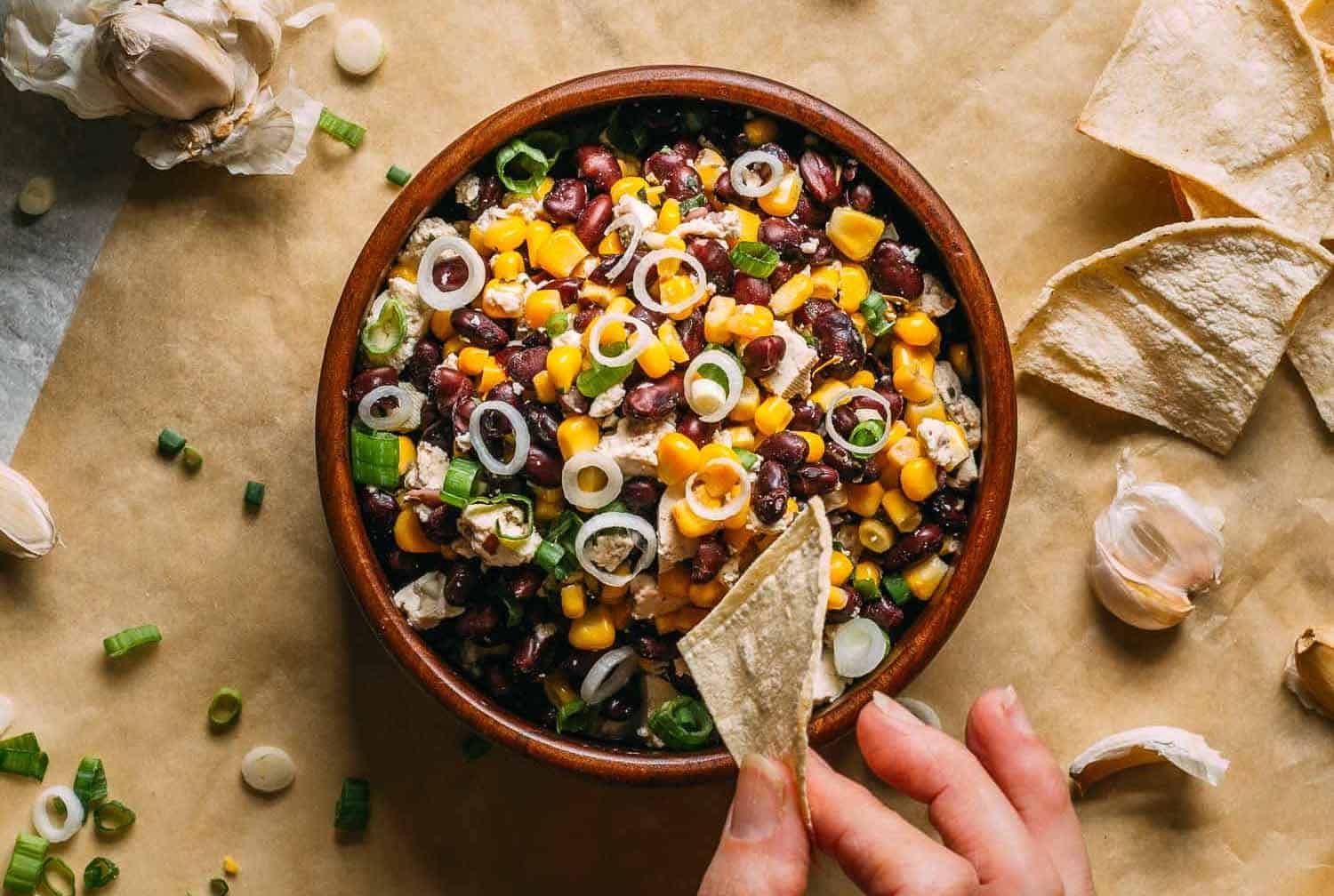 black bean snack dip