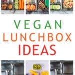 Photo collage of lunchbox ideas.