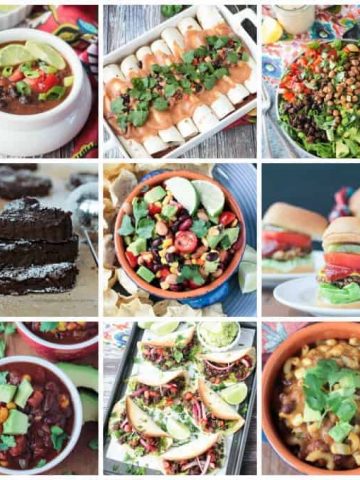 Collage of 9 black bean recipes