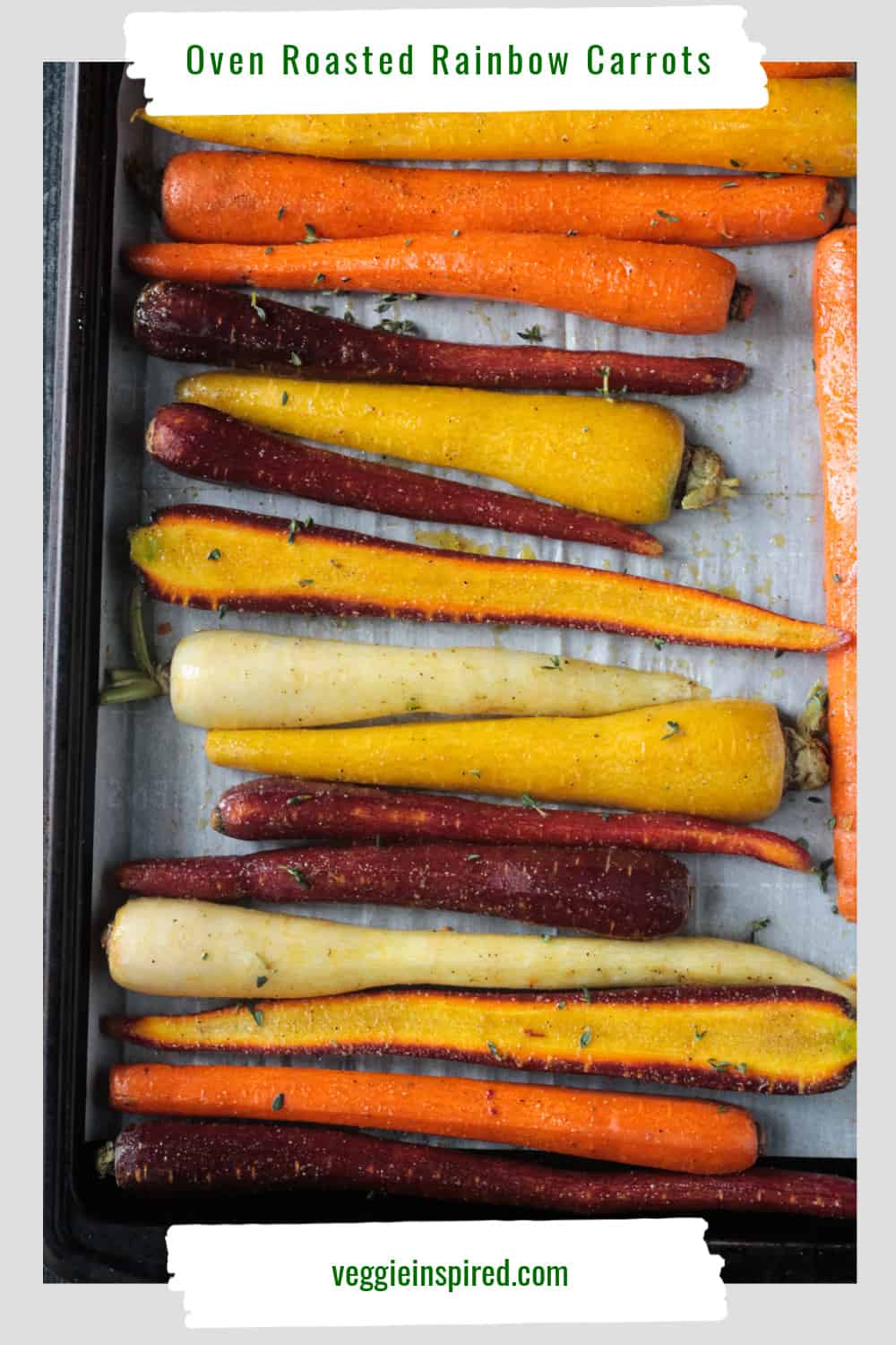 Oven Roasted Rainbow Carrots with Orange and Thyme Veggie Inspired