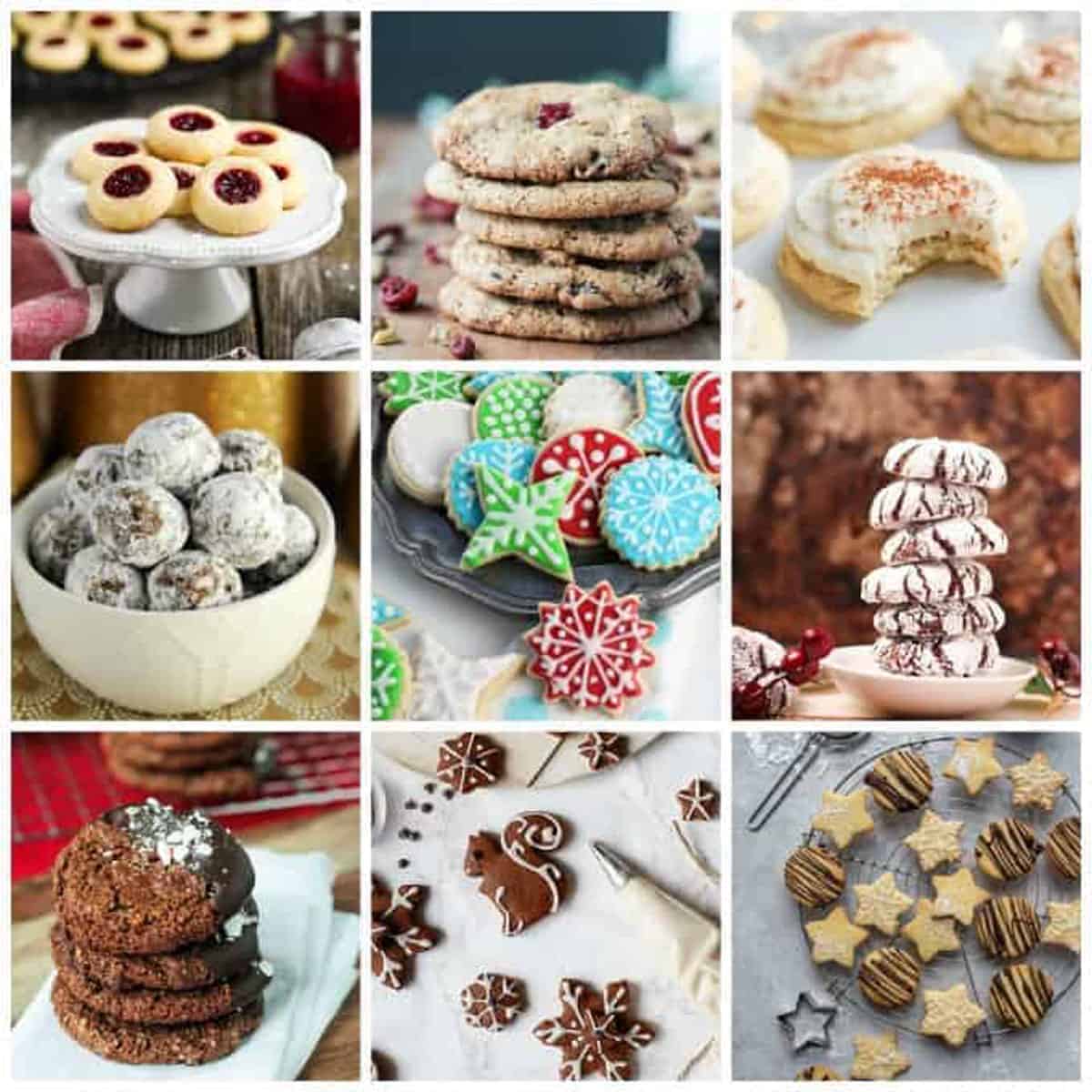 9-photo collage of Vegan Christmas Cookies.