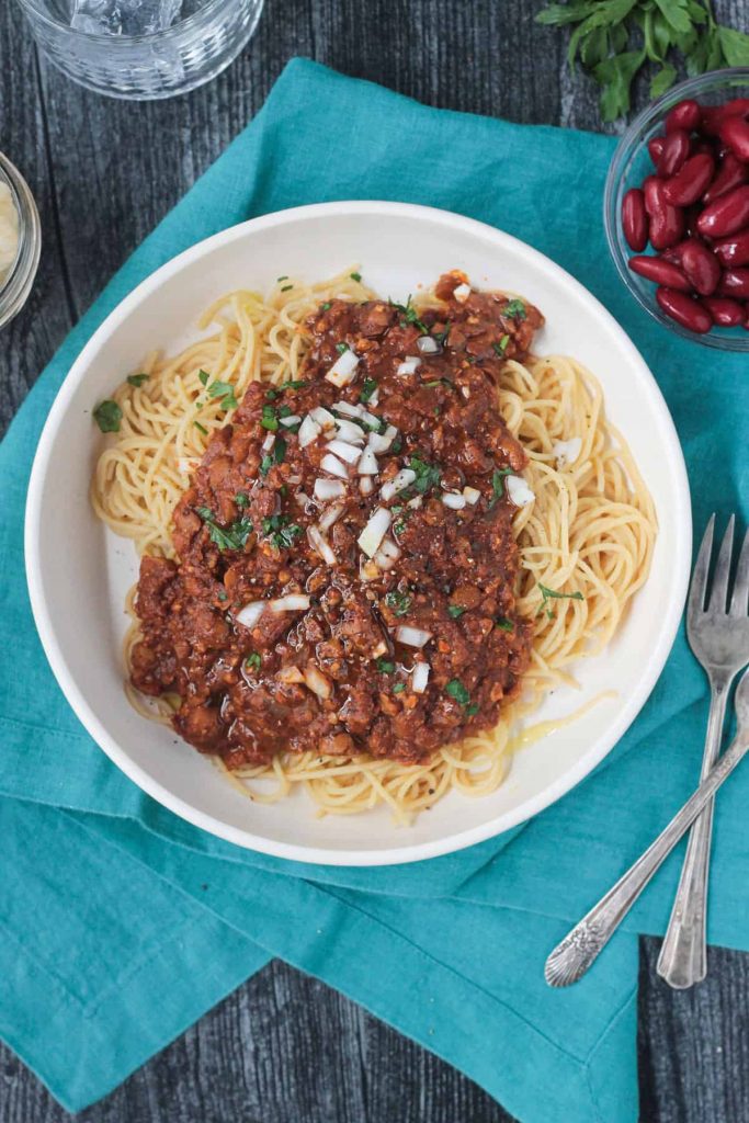 Vegan Cincinnati Chili Spaghetti ~ Veggie Inspired
