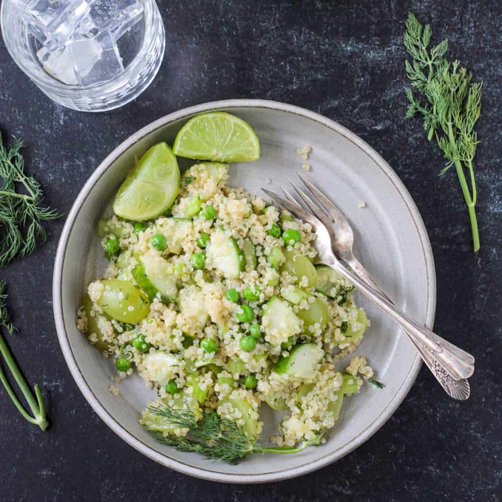 Dill Quinoa Salad with Lime Vinaigrette ~ Veggie Inspired