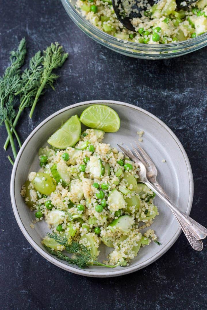 Vegan Quinoa Salad with Dill & Lime Vinaigrette Veggie Inspired