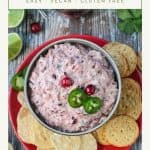 Cranberry jalapeno cream cheese spread in a bowl.