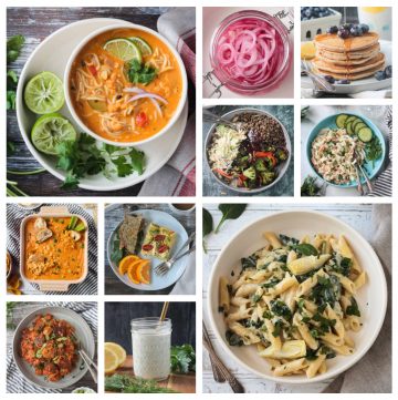 10 photo collage of various vegan recipes.